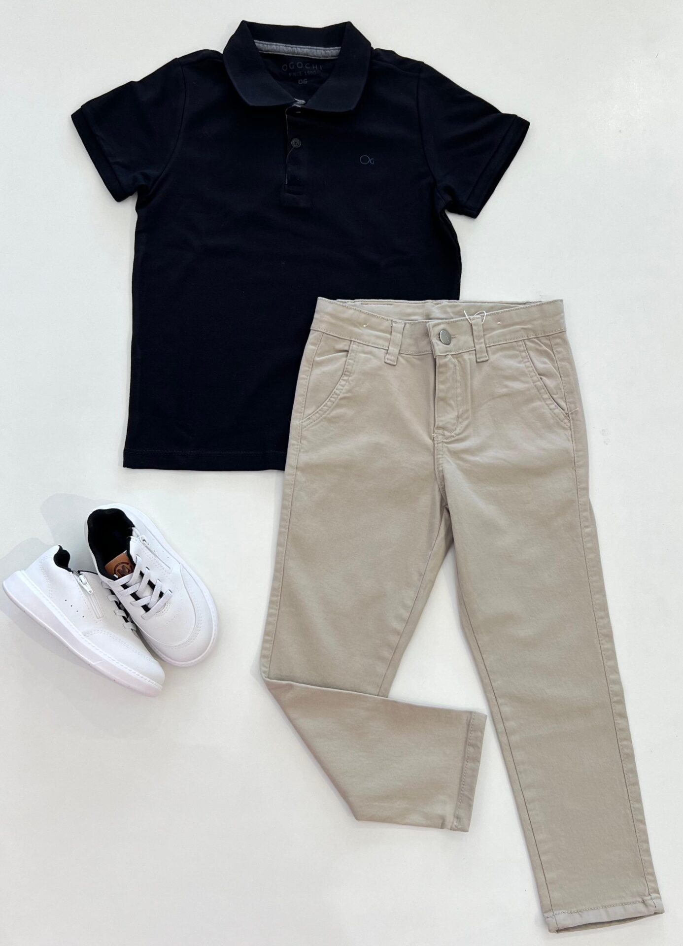 Calça Masculina Infantil Alfaiataria Cor Areia Fernanda Ramos Kids