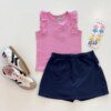Short Saia Infantil Feminino Básica Azul Marinho Fernanda Ramos Kids